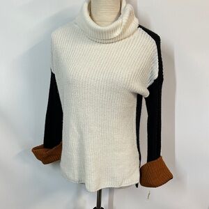 Chic Turtleneck Sweater in Cream, Black, and Brown